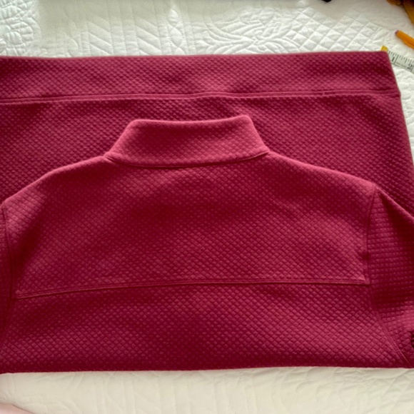 TOSCANO Men's Mock Neck Pullover Textured Sweatshirt/Sweater Berry/Wine XL - Picture 2 of 5